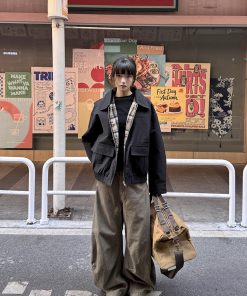 Trendy Lapel Plaid Work Jacket for Men and Women - High-End Feel, Lightweight Spring Autumn Outerwear