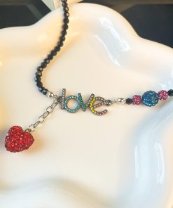 Trendy Letter Heart Black Crystal Necklace - Clavicle Chain Love Pendant for a Sweet Temperament - 2025 Original Design
