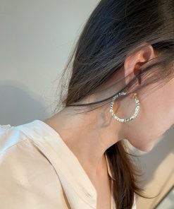 Trendy Long Big Hoop Earrings 2025 - Korean Style Elegant Ear Accessories, Versatile High-Quality Ear Studs for Fashion Lovers