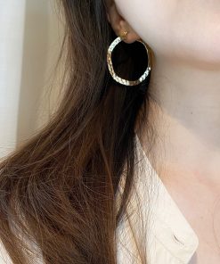 Trendy Long Big Hoop Earrings 2025 - Korean Style Elegant Ear Accessories, Versatile High-Quality Ear Studs for Fashion Lovers
