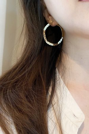 Trendy Long Big Hoop Earrings 2025 - Korean Style Elegant Ear Accessories, Versatile High-Quality Ear Studs for Fashion Lovers