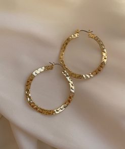 Trendy Long Big Hoop Earrings 2025 - Korean Style Elegant Ear Accessories, Versatile High-Quality Ear Studs for Fashion Lovers