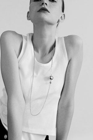 Trendy Long Metal Chain Necklace with Double Round Ball Pendants - Versatile European American Style Accessory