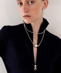 Trendy Long Metal Chain Necklace with Double Round Ball Pendants - Versatile European American Style Accessory