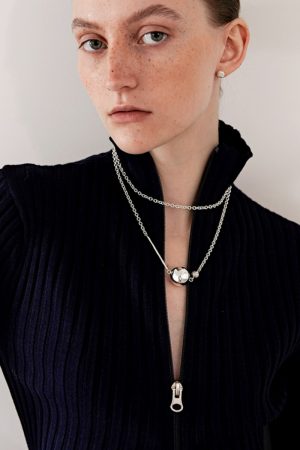 Trendy Long Metal Chain Necklace with Double Round Ball Pendants - Versatile European American Style Accessory