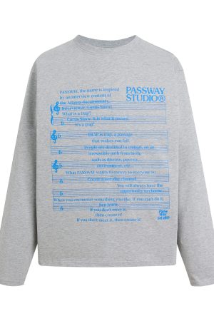 Trendy Long Sleeve T-Shirt with Loose Fit and Letter Print, Versatile American Style Top for Spring 2025 Fashion
