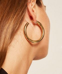 Trendy Metal Hoop Earrings for Women, Thick C-Shaped Hollow Open Design, Fashionable Hip Hop Style, Recommended by Bloggers