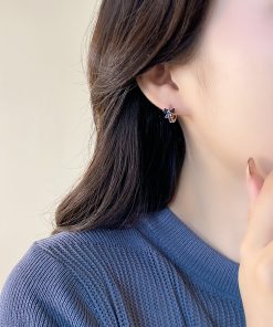 Trendy Mini Black Butterfly Ear Clips - Light Luxury Fashion Earrings for 2025 with Charming Temperament and High-End Design