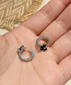 Trendy Mini Black Butterfly Ear Clips - Light Luxury Fashion Earrings for 2025 with Charming Temperament and High-End Design