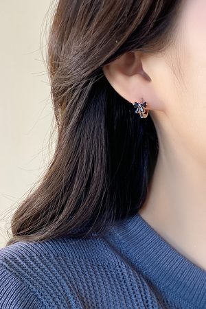 Trendy Mini Black Butterfly Ear Clips - Light Luxury Fashion Earrings for 2025 with Charming Temperament and High-End Design