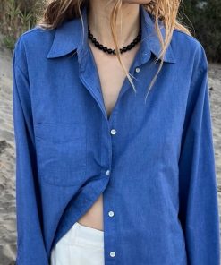 Trendy Minimalist Black Agate Necklace with Natural Stone Round Beads - Niche Design for Modern Fashion Lovers