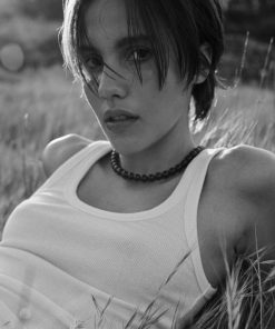 Trendy Minimalist Black Agate Necklace with Natural Stone Round Beads - Niche Design for Modern Fashion Lovers