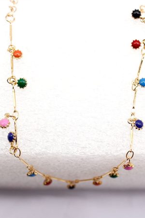 Trendy Minimalist Sunflower Gemstone Anklet for Women - European and American Fashion Handmade Cross-Border Jewelry Accessories