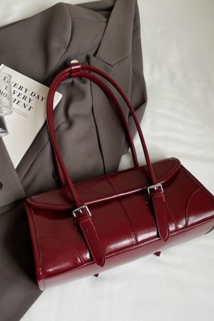 Trendy Oil Wax Leather Shoulder Bag - Retro Small Square Underarm Bag for Women, High-End Niche Fashion for Autumn 2025