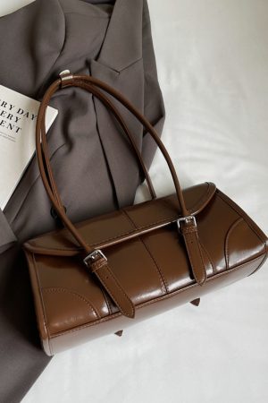 Trendy Oil Wax Leather Shoulder Bag - Retro Small Square Underarm Bag for Women, High-End Niche Fashion for Autumn 2025