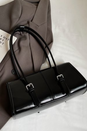 Trendy Oil Wax Leather Shoulder Bag - Retro Small Square Underarm Bag for Women, High-End Niche Fashion for Autumn 2025