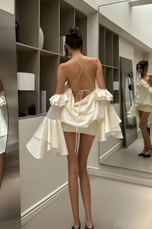 Trendy Outfits For Teens, Cute Dress Outfits - Rose Ruffled Mini Dress