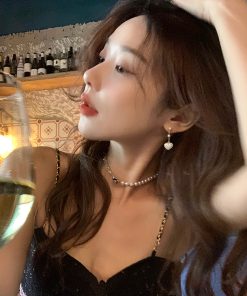 Trendy Pearl Heart Tassel Earrings - 2025 High-End Quality Fashion Accessories for a Chic Look