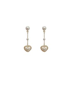 Trendy Pearl Heart Tassel Earrings - 2025 High-End Quality Fashion Accessories for a Chic Look