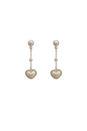Trendy Pearl Heart Tassel Earrings - 2025 High-End Quality Fashion Accessories for a Chic Look