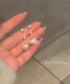 Trendy Pearl Heart Tassel Earrings - 2025 High-End Quality Fashion Accessories for a Chic Look