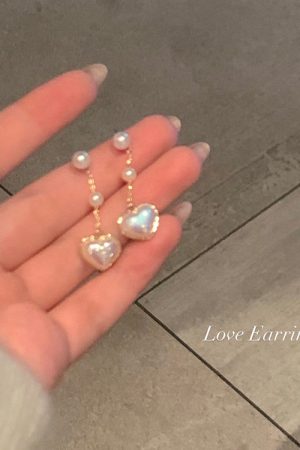 Trendy Pearl Heart Tassel Earrings - 2025 High-End Quality Fashion Accessories for a Chic Look
