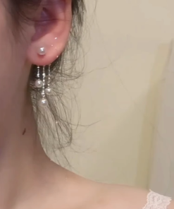Trendy Pearl Tassel Earrings for Women, French-Style High-End Design for Ear Piercings, 2025 Fashion Statement