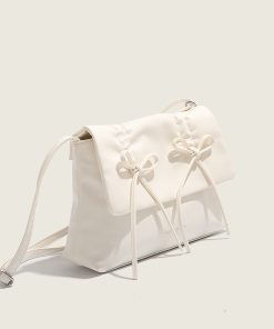 Trendy Pink Bow Shoulder Crossbody Bag for Women, 2025 Large Capacity Commuter Tote, Stylish Student Bag