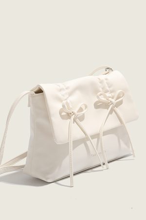 Trendy Pink Bow Shoulder Crossbody Bag for Women, 2025 Large Capacity Commuter Tote, Stylish Student Bag
