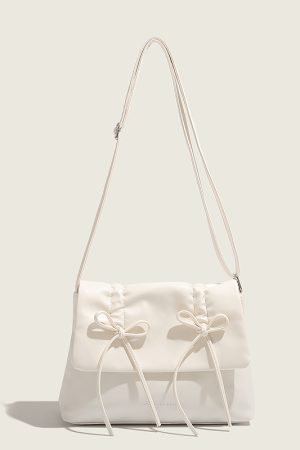 Trendy Pink Bow Shoulder Crossbody Bag for Women, 2025 Large Capacity Commuter Tote, Stylish Student Bag