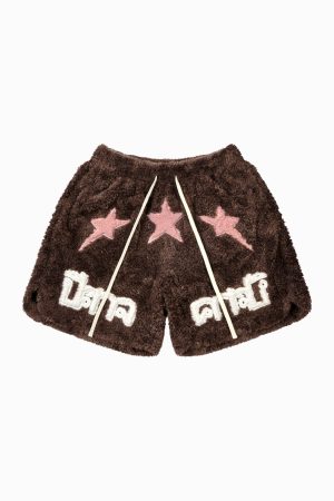 Trendy Plush Embroidery Boxing Shorts for Concerts - Middle East Style, Fashion-Forward, Limited Edition, Streetwear Inspired