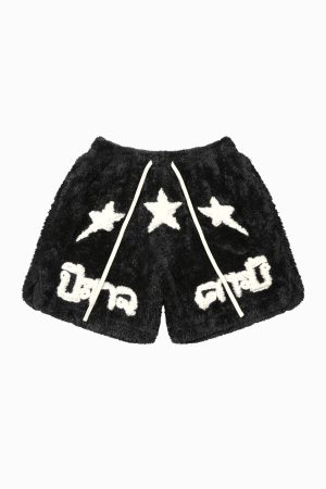 Trendy Plush Embroidery Boxing Shorts for Concerts - Middle East Style, Fashion-Forward, Limited Edition, Streetwear Inspired