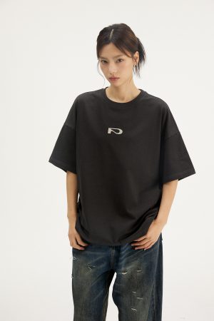 Trendy Printed Heavyweight Cotton Short Sleeve T-Shirt - Casual Basic Tee for Everyday Wear