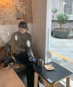 Trendy Pumpkin Cable-Knit Pullover Sweater for Women - Vintage-Inspired Round Neck Short Top with High-End Feel