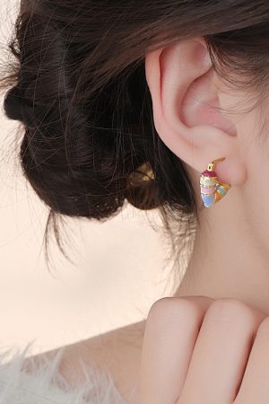 Trendy Rainbow Heart Earrings 2025 - Unique High-End Light Luxury Ear Clips for Women