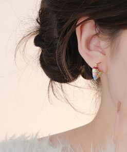 Trendy Rainbow Heart Earrings 2025 - Unique High-End Light Luxury Ear Clips for Women