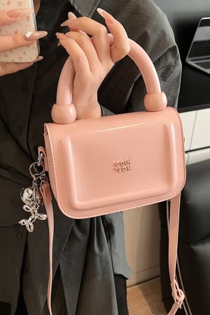 Trendy Red Oil Wax Leather Handbag for Women, 2025 New High-End Crossbody Shoulder Bag, Small Square Cookie Bag