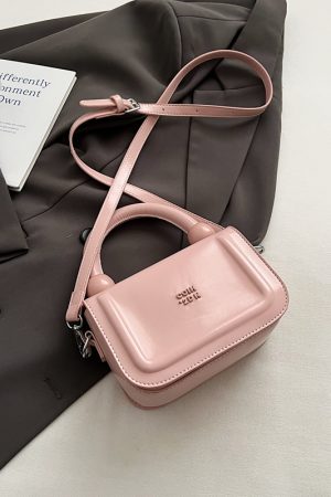 Trendy Red Oil Wax Leather Handbag for Women, 2025 New High-End Crossbody Shoulder Bag, Small Square Cookie Bag