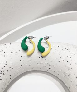 Trendy Reversible Sweetheart Candy Color Metal Spray Paint Stud Earrings Dangle Accessories for Spring/Summer 2025 Fashion