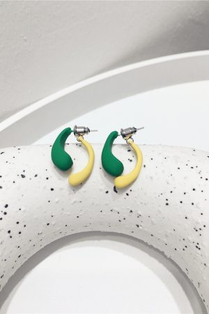 Trendy Reversible Sweetheart Candy Color Metal Spray Paint Stud Earrings Dangle Accessories for Spring/Summer 2025 Fashion