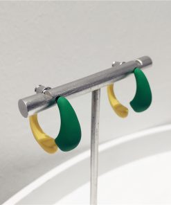 Trendy Reversible Sweetheart Candy Color Metal Spray Paint Stud Earrings Dangle Accessories for Spring/Summer 2025 Fashion