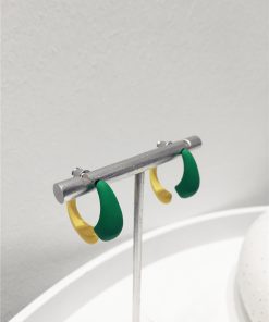 Trendy Reversible Sweetheart Candy Color Metal Spray Paint Stud Earrings Dangle Accessories for Spring/Summer 2025 Fashion