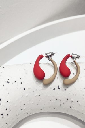 Trendy Reversible Sweetheart Candy Color Metal Spray Paint Stud Earrings Dangle Accessories for Spring/Summer 2025 Fashion