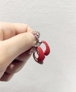 Trendy Reversible Sweetheart Candy Color Metal Spray Paint Stud Earrings Dangle Accessories for Spring/Summer 2025 Fashion