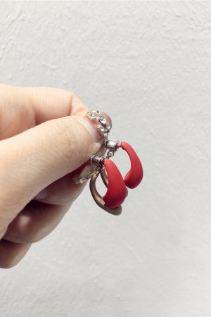 Trendy Reversible Sweetheart Candy Color Metal Spray Paint Stud Earrings Dangle Accessories for Spring/Summer 2025 Fashion