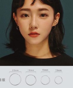 Trendy Round Hoop Earrings for Women - 2025 New Small Circle Design, Simple Niche Ear Clips, Fashionable Jewelry Accessory