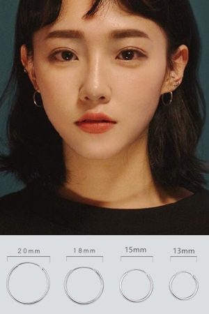 Trendy Round Hoop Earrings for Women - 2025 New Small Circle Design, Simple Niche Ear Clips, Fashionable Jewelry Accessory