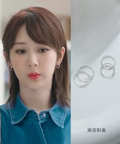 Trendy Round Hoop Earrings for Women - 2025 New Small Circle Design, Simple Niche Ear Clips, Fashionable Jewelry Accessory