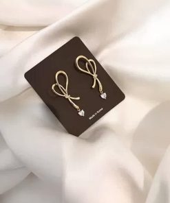 Trendy Silver Needle Bow Pearl Stud Earrings - High-End 2025 Fashion, Internet Celebrity Style Women's Accessories