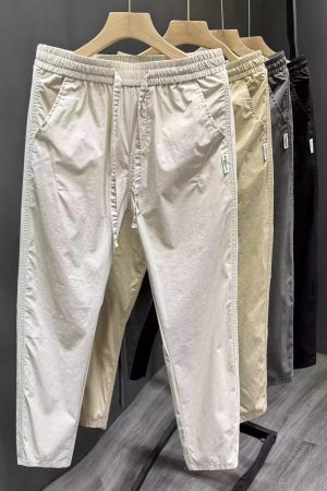 Trendy Slim-Fit Nine-Point Pants for Men - Casual Summer Straight Design, Korean Style, Versatile High-End Fashion